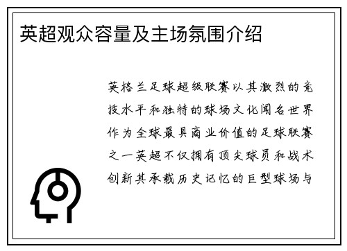 英超观众容量及主场氛围介绍